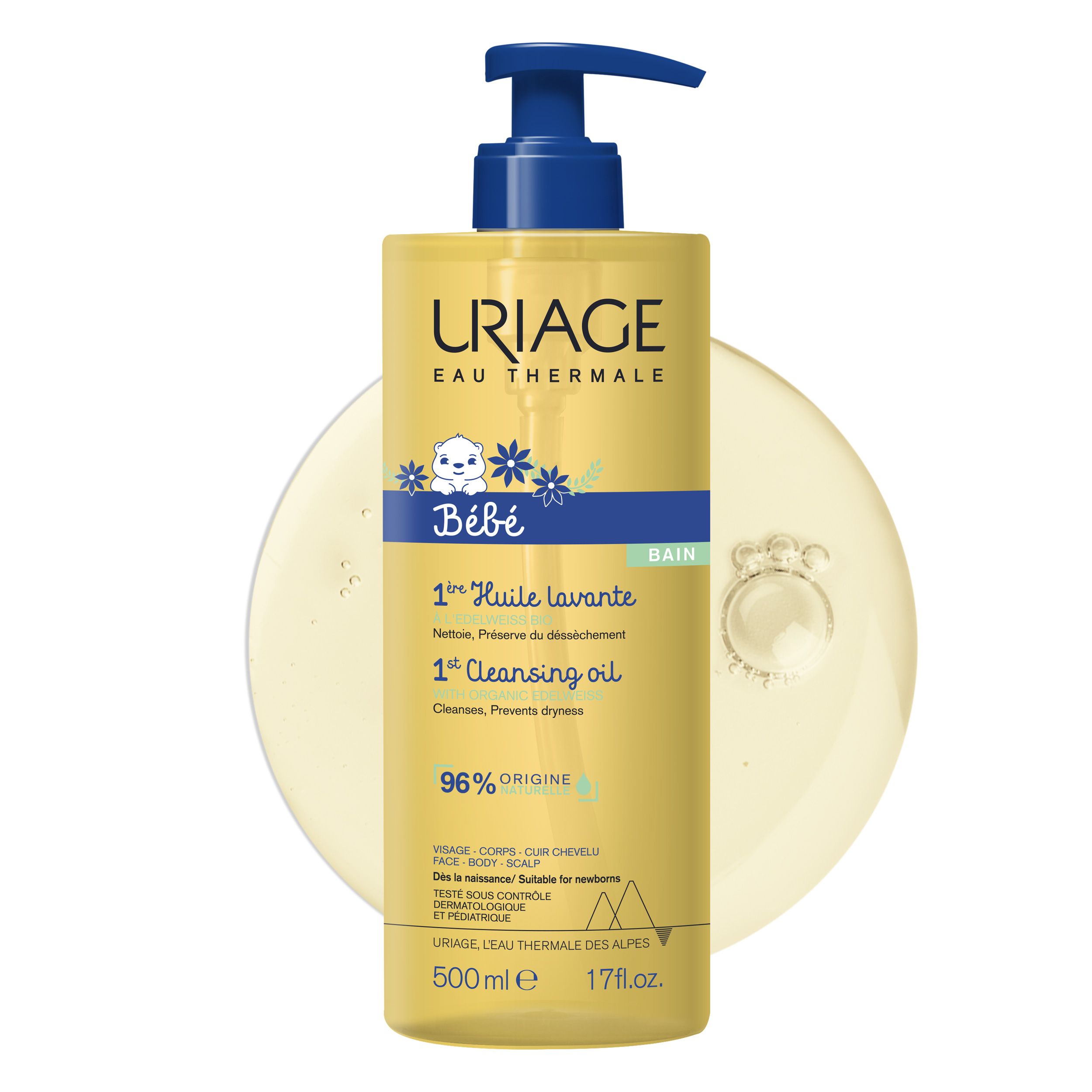 Бебешко измиващо масло Uriage Bébé 1st Cleansing Oil 500 мл.